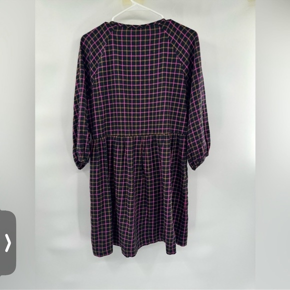 Madewell plaid flannel raglan babydoll dress half sleeve size 2 - Picture 5 of 13